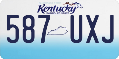 KY license plate 587UXJ