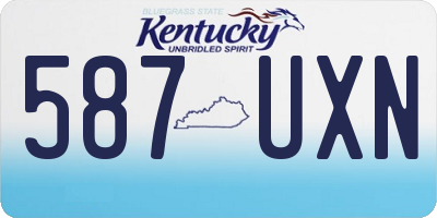 KY license plate 587UXN