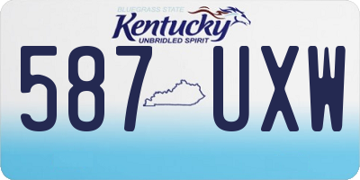 KY license plate 587UXW