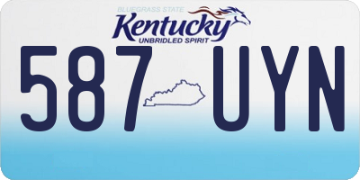 KY license plate 587UYN