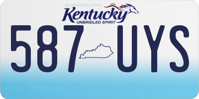 KY license plate 587UYS