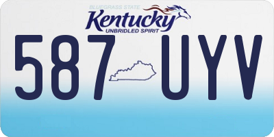 KY license plate 587UYV