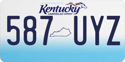 KY license plate 587UYZ