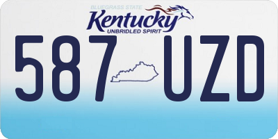 KY license plate 587UZD