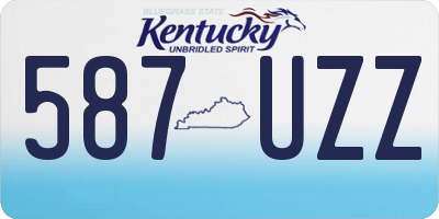 KY license plate 587UZZ