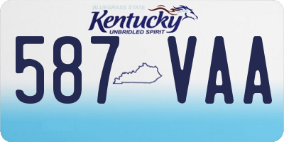 KY license plate 587VAA