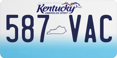 KY license plate 587VAC