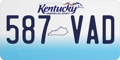 KY license plate 587VAD