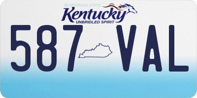 KY license plate 587VAL