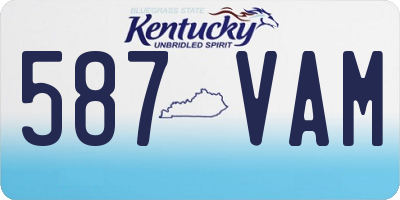 KY license plate 587VAM