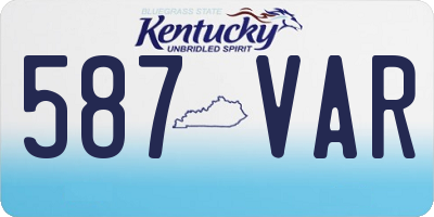 KY license plate 587VAR
