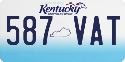 KY license plate 587VAT