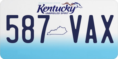 KY license plate 587VAX