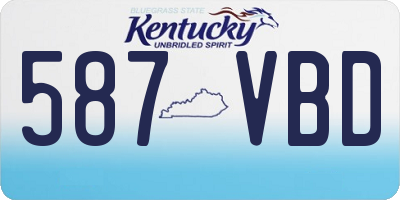 KY license plate 587VBD