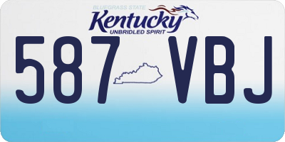 KY license plate 587VBJ