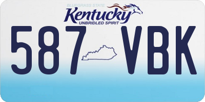 KY license plate 587VBK