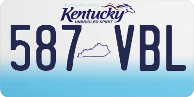 KY license plate 587VBL