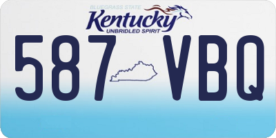 KY license plate 587VBQ