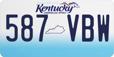 KY license plate 587VBW