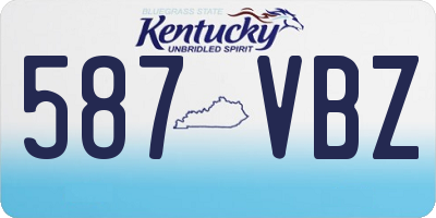 KY license plate 587VBZ