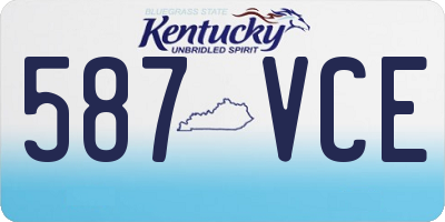 KY license plate 587VCE