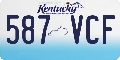 KY license plate 587VCF
