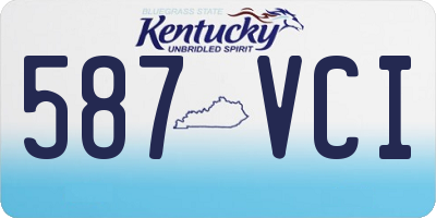 KY license plate 587VCI