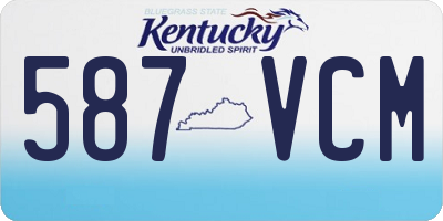 KY license plate 587VCM
