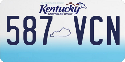 KY license plate 587VCN