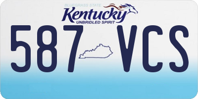 KY license plate 587VCS