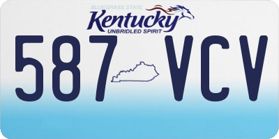 KY license plate 587VCV