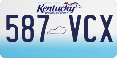 KY license plate 587VCX