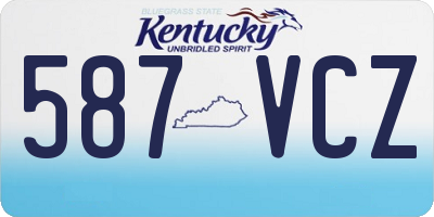 KY license plate 587VCZ