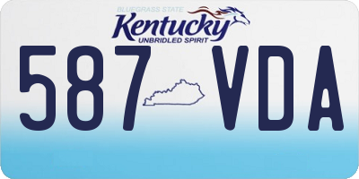 KY license plate 587VDA