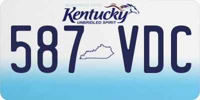 KY license plate 587VDC