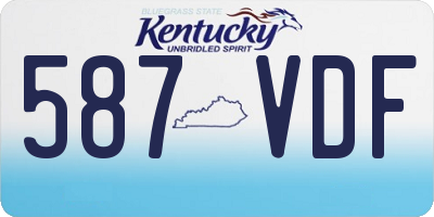 KY license plate 587VDF