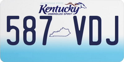 KY license plate 587VDJ