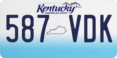 KY license plate 587VDK