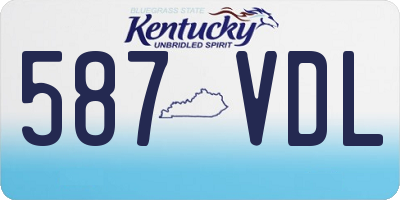 KY license plate 587VDL