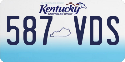 KY license plate 587VDS