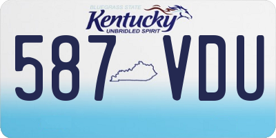 KY license plate 587VDU