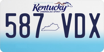 KY license plate 587VDX