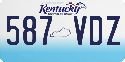 KY license plate 587VDZ