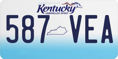 KY license plate 587VEA