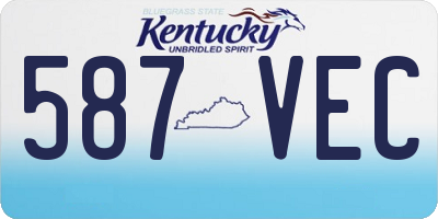 KY license plate 587VEC