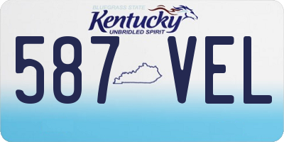 KY license plate 587VEL