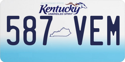 KY license plate 587VEM