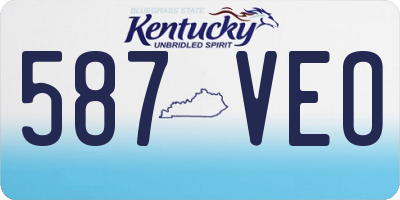 KY license plate 587VEO