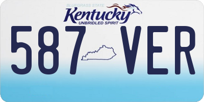 KY license plate 587VER