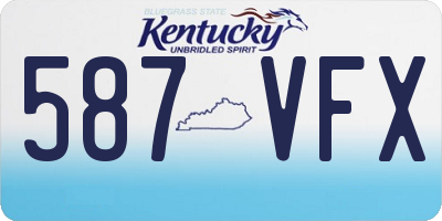 KY license plate 587VFX